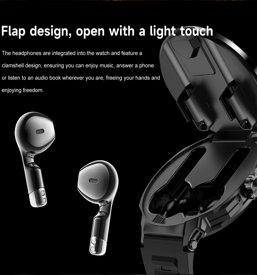 جديد 2 في 1 سماعة ساعة ذكية بلوتوث دعوة معدل ضربات القلب الصحة سماعة رأس للموسيقى الساعات الرياضية NFC Smartwatches ساعة تنبيه #4