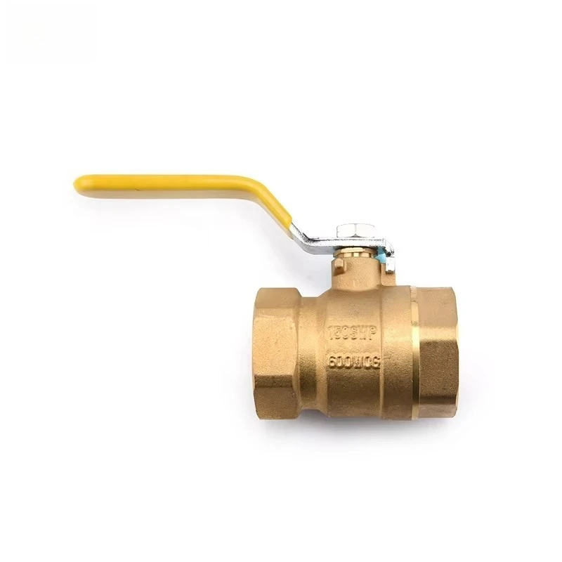 Valvola a sfera in ottone a gas con stelo lungo standard OEM Full Bore 600 WOG PN40 Water NPT BSP con maniglia a leva con dado