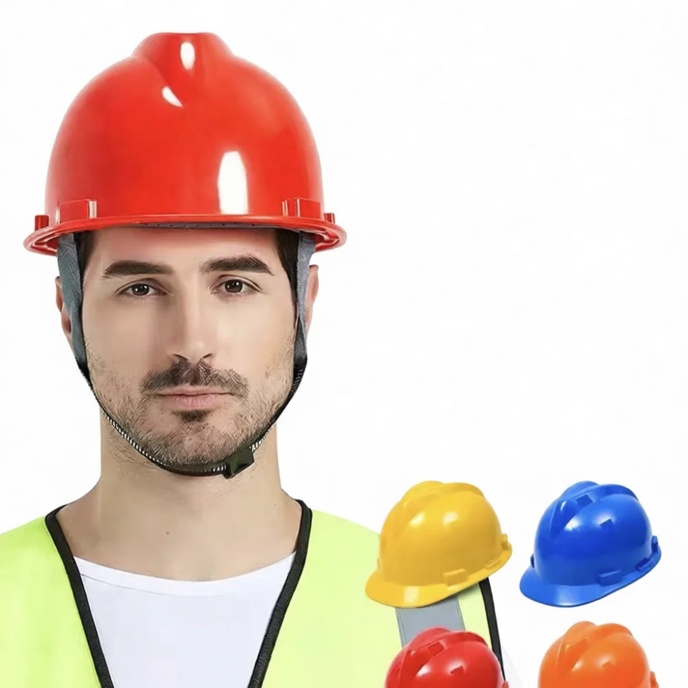 Heavy Duty Construction Hard Hat Professional Safety Helmet ABS Material Breathable Protective Gear Adjustable Fit Head Protecto