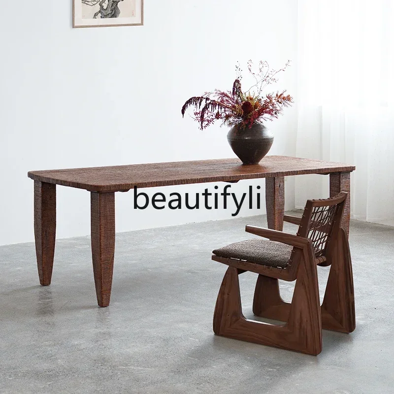 

Solid wood office desk medieval wabi wind flower table B & BEsmt163
