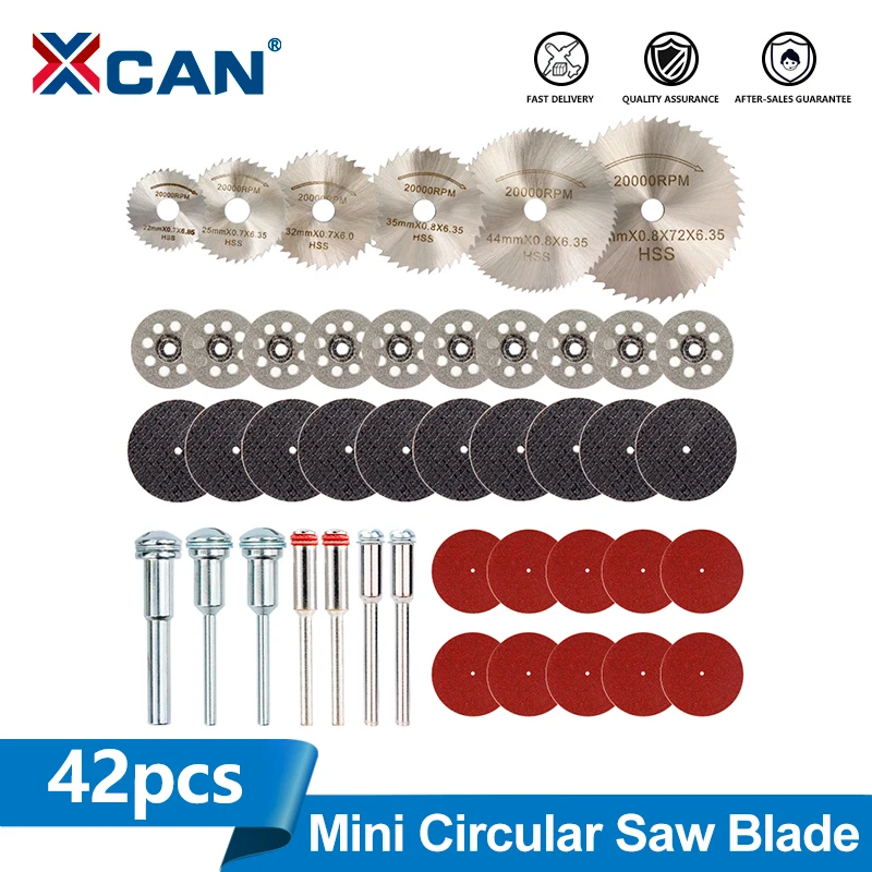 

XCAN 42pcs Mini Circular Saw Blade Set Diamond Cutting Disc Mini Drill Grinding Wheel Woodworking Tools For Dremel Accessories