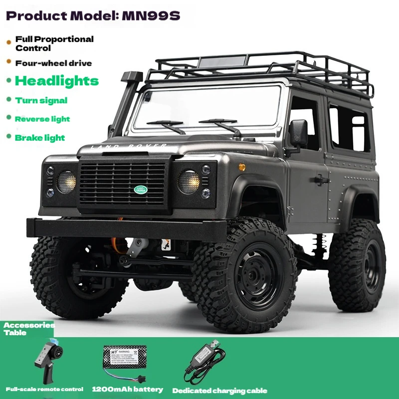 

1/12 New Mangniu MN99s Land Rover Defender RC Remote Control Car Waterproof High Power 4WD Climbing Off road Vehicle Model