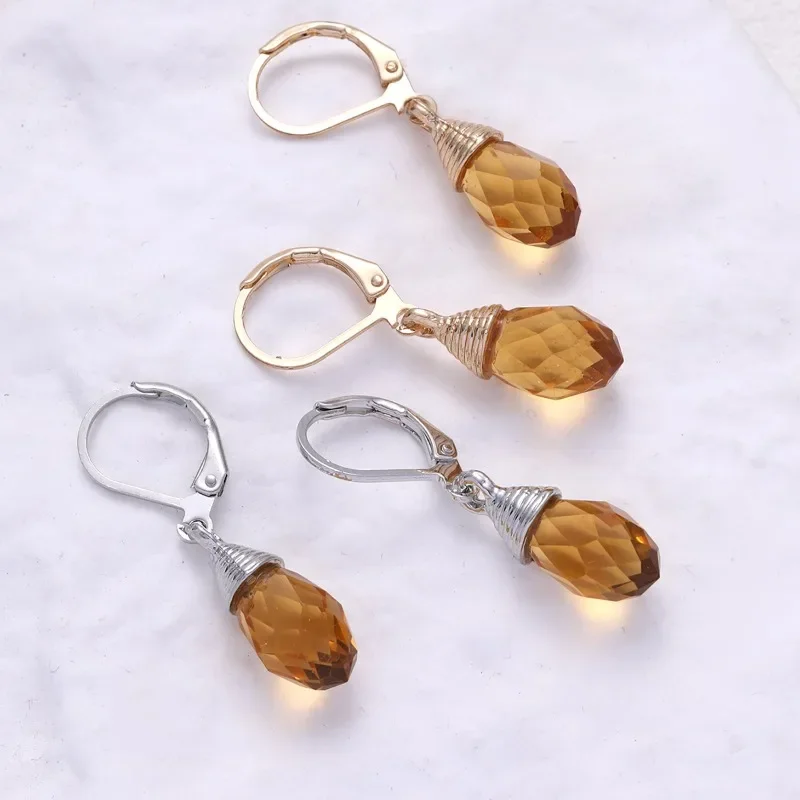 Jianjie الخفيفة الفاخرة الإناث المدخن الكوارتز الأقراط رائعة رقيقة سحر هدايا الحفلات الأذن مجوهرات اكسسوارات #4