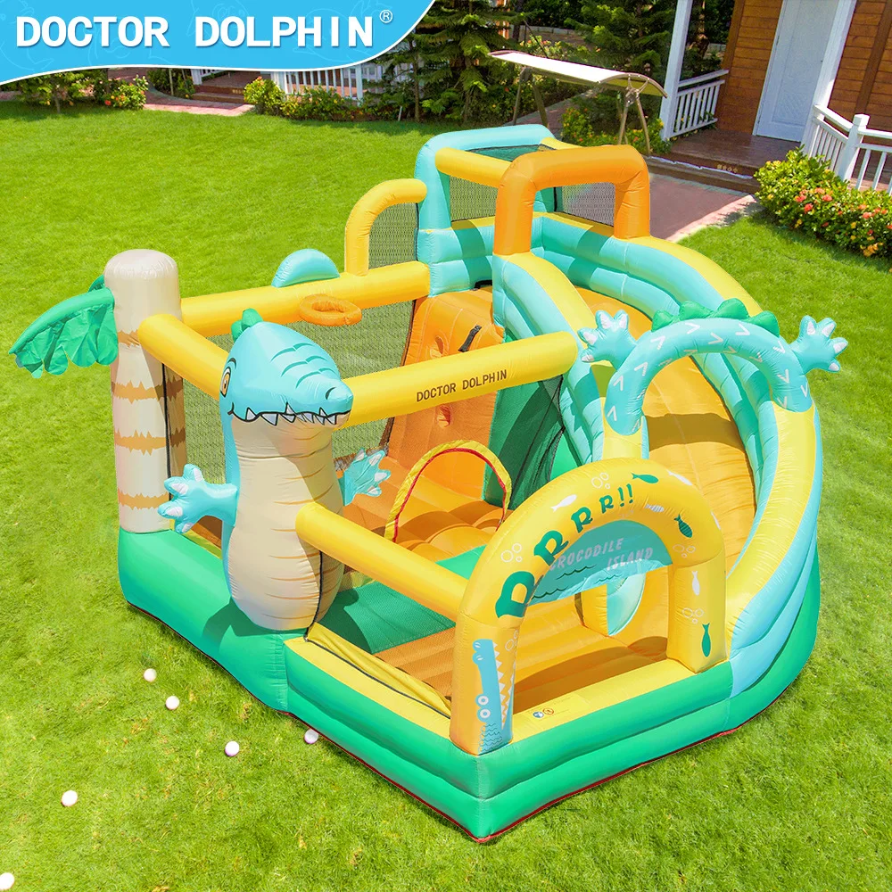 Doctor Dolphin Outdoor Inflatable Bounce House Amusement Park Jumping Castle Inflatable Bouncy Castle Slide Combination