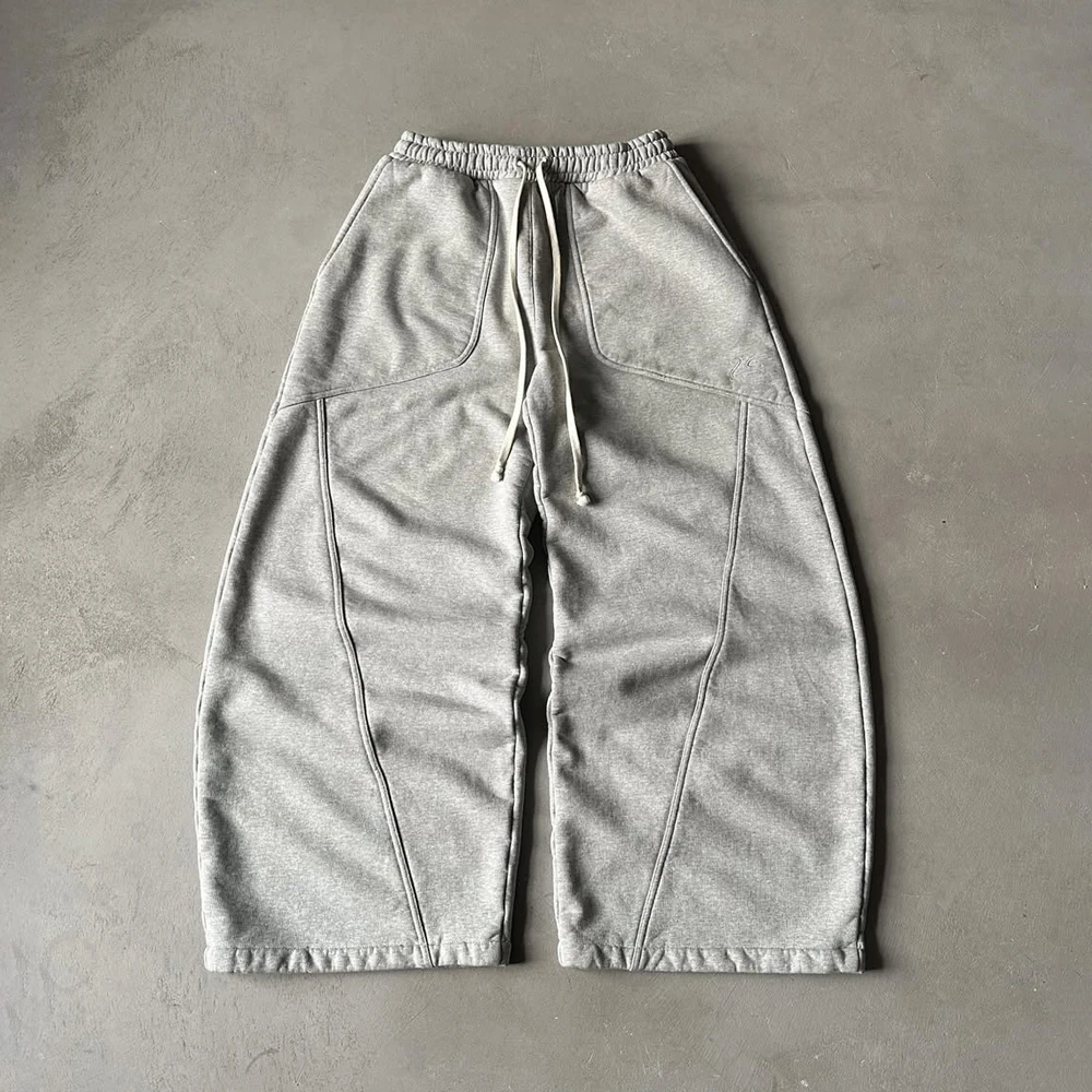 

Y2k Street Hip Hop Goth Harajuku Fashion Versatile Straight Wide Leg Baggy Pants Men's Sweatpant Retro Y2K Casual Trousers Women