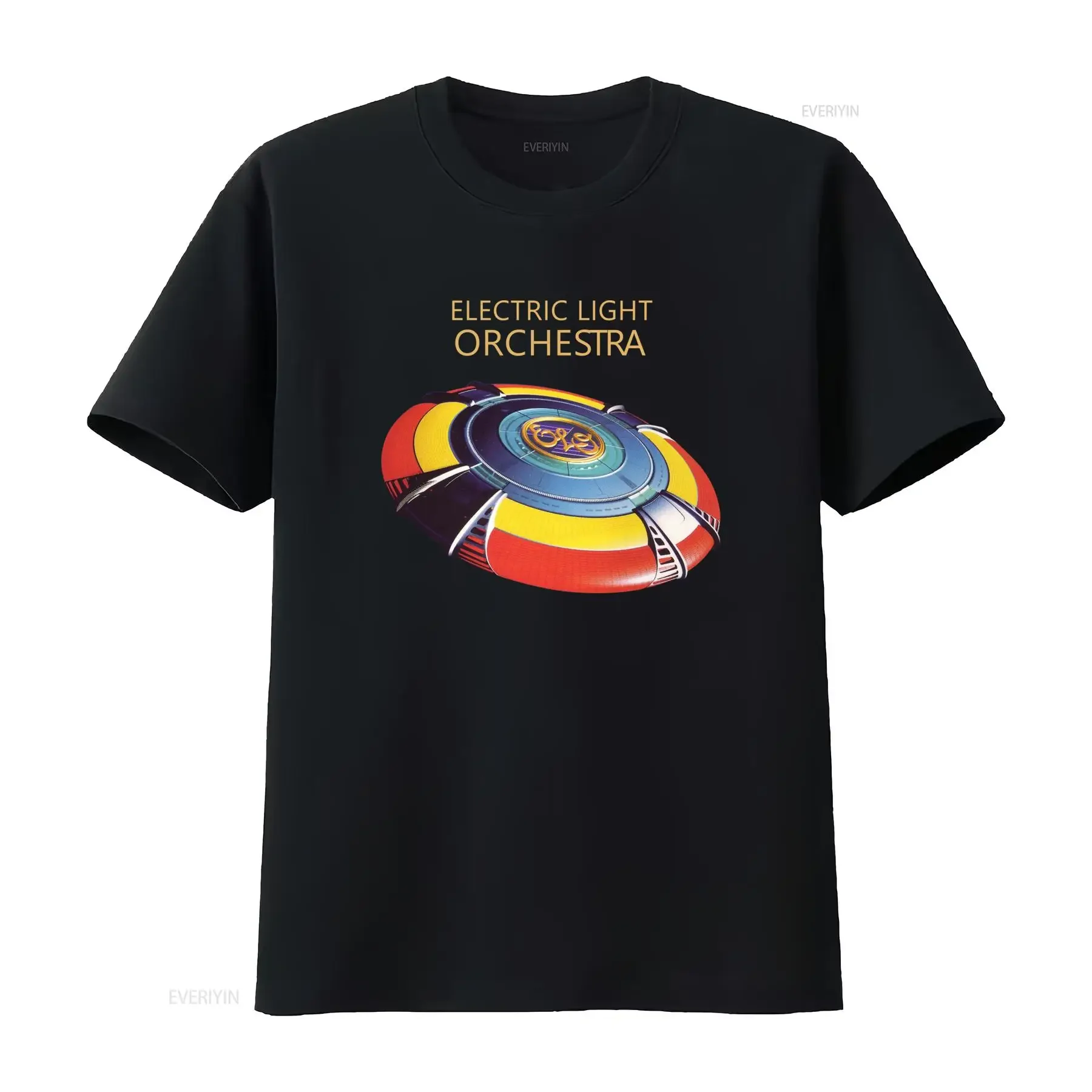 Electric Light Orchestra Retro Futuristic Spaceship Men's T Shirt vintage Washed Top For Everyday Wear Versatile Casual Unisex