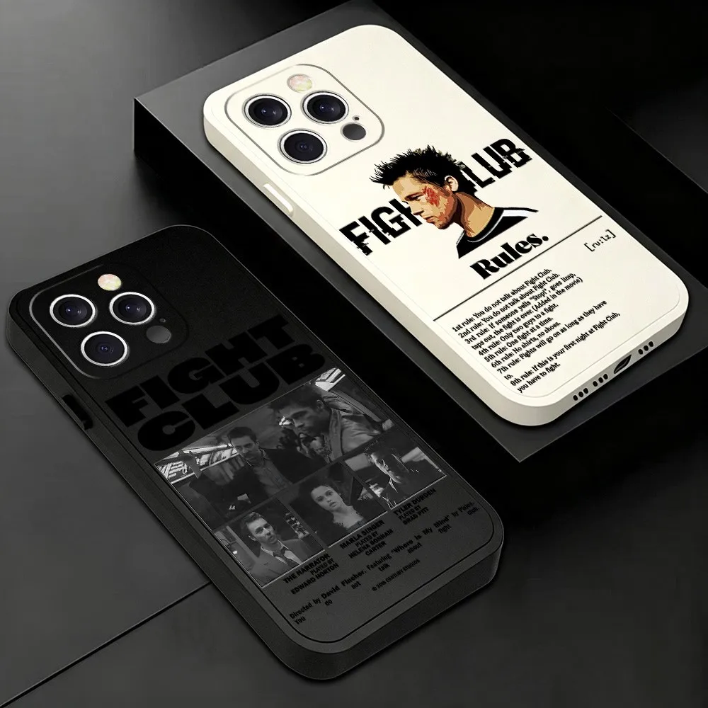 Coque de téléphone pour iPhone 18 17e 17 16e 16 15 14 13 12 11 Pro Max Mini Air Plus, coque arrière en silicone, Movie Fight Club
