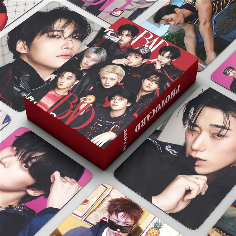 55 pcs/set ATEEZ New Album “BAD” Postcard Collector's Cards, LMOM Cards, High-Resolution Photo Cards: SAN, Hongjoong, Mingi