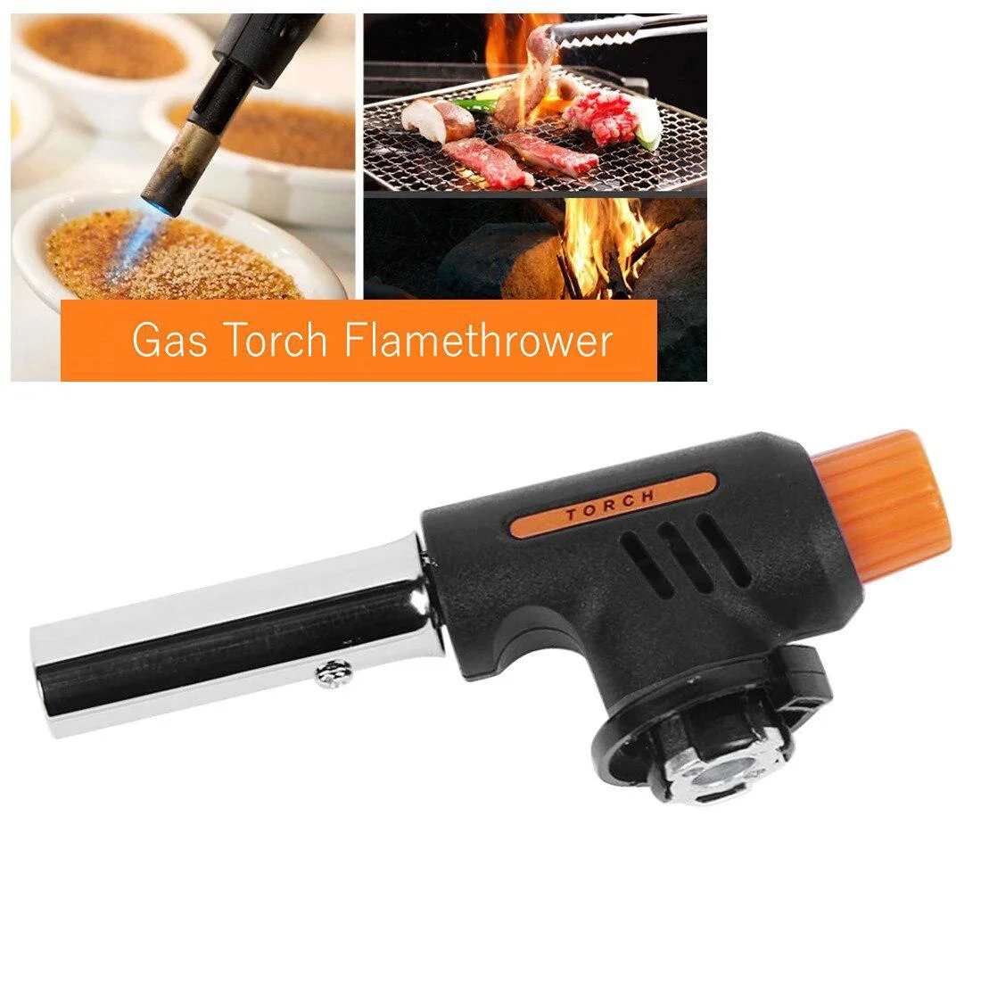 New Automatic Ignition Baking Welding Tool Gas Torch Flamethrower Butane Burner for BBQ Camping Outdoor Hiking Fire Flame Gun