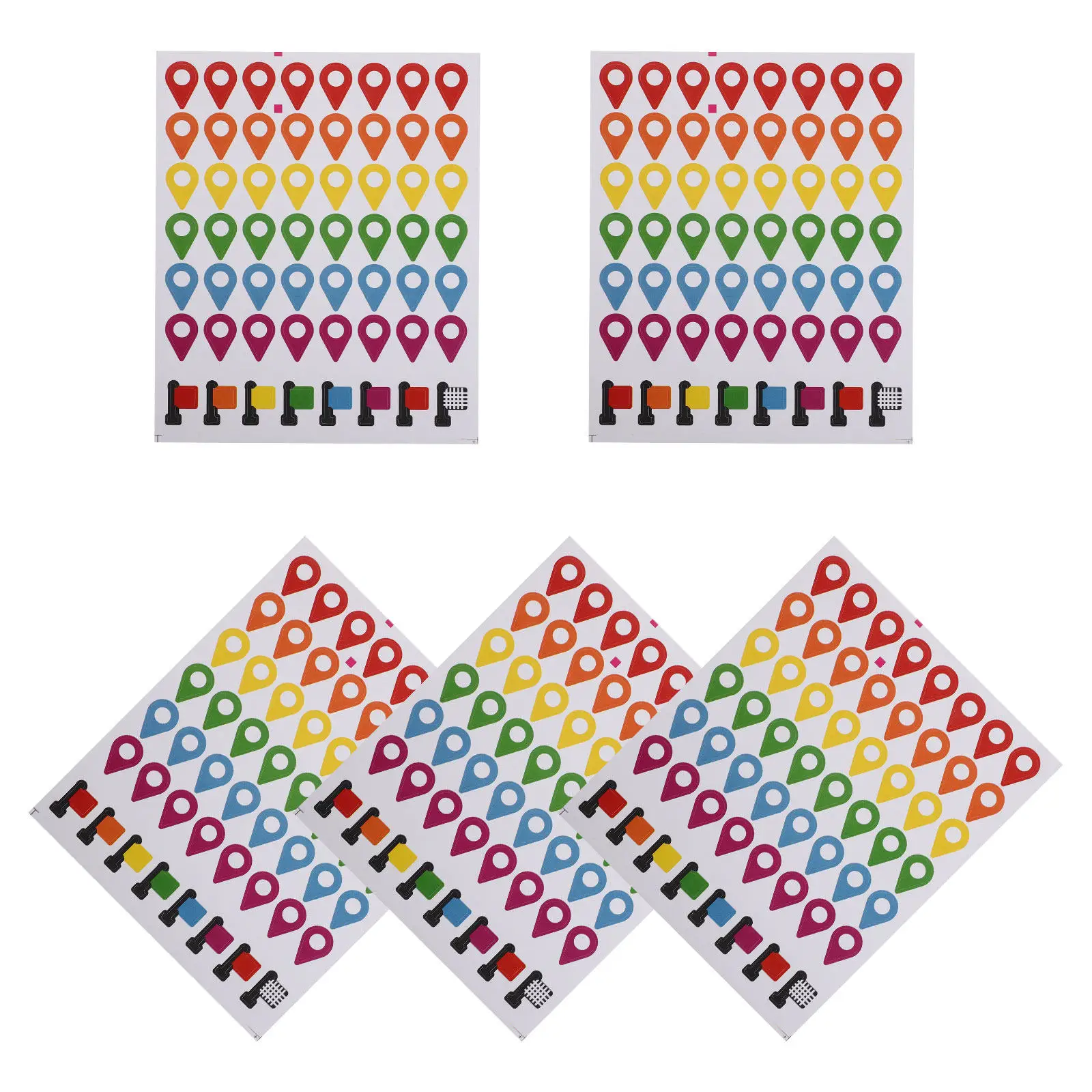 

280Pcs Map Indicator Labels Colorful Self Adhesive Flags for Travel Adventure Hiking Trail Planning Removable Map Pointer