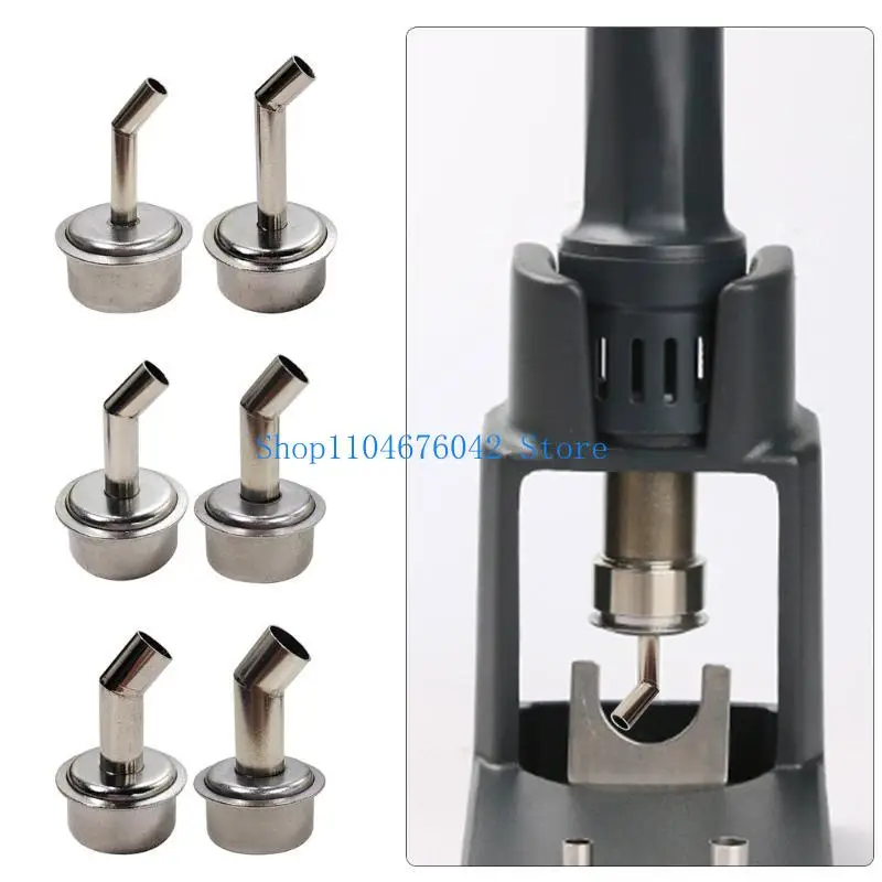 652F 45 Degree Bent Curved Heat Nozzle 5/6/7/8/9/10mm Hot Air Guns Nozzles Replacement for 861DW Soldering Station