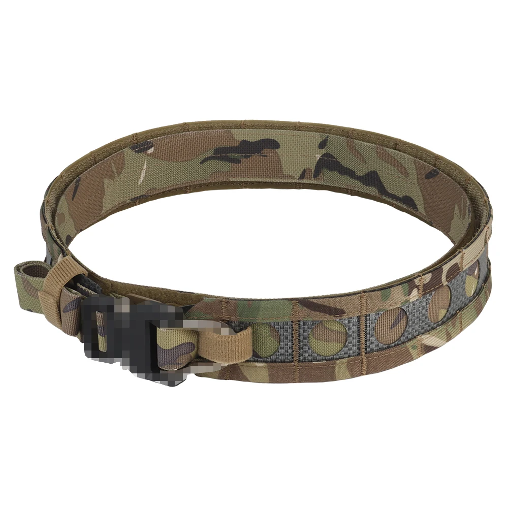 Ferro Style Tactical Bison Belt 2 Layers Quick Release Metal Buckle MOLLE System Outdoor Hunting Shooting Airsoft Waistband Gear