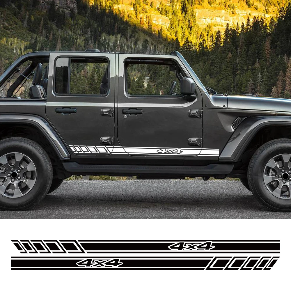 For Jeep Wrangler Car Sticker 4X4 Door Side Wrapping Decals Kit Waterproof Auto Wrap Vinyl Film PVC Decals Car Accessories