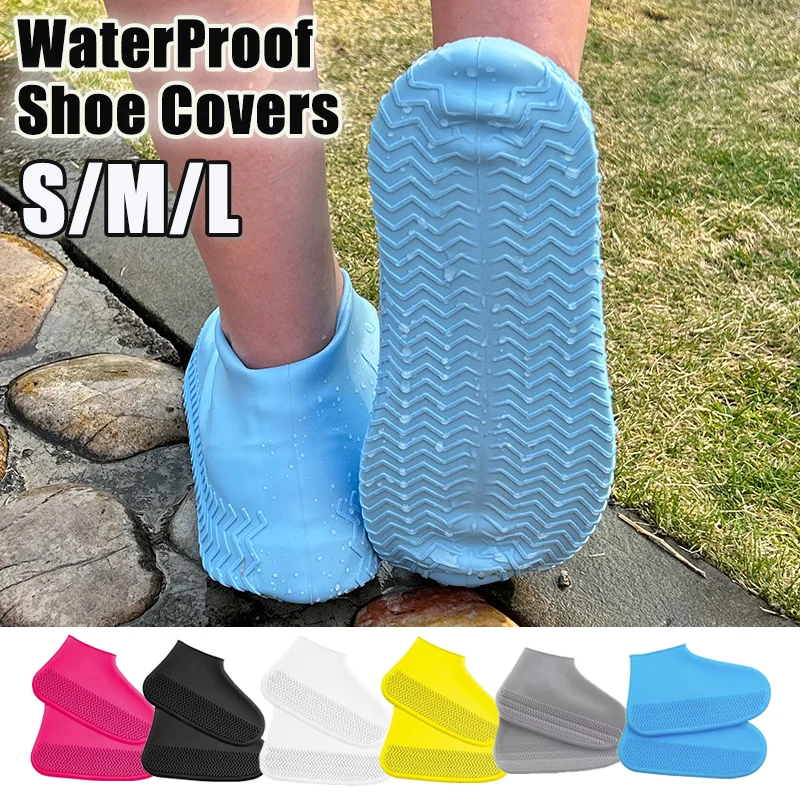 Waterproof Silicone Shoe Covers Non-slip Shoes Rain Boots Unisex Sneakers Protector Reusable Outdoor Rainy Day Shoes Cover