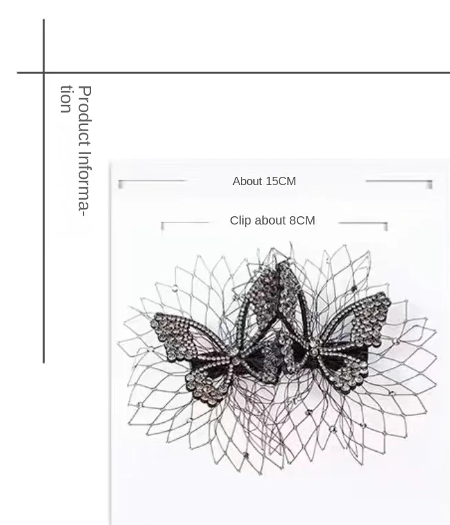 Neue Schmetterling große Haar Krallen Mode Haars pangen Acryl glänzende Doppels chicht Haarschmuck für Mädchen Klauen clip – Detail 15