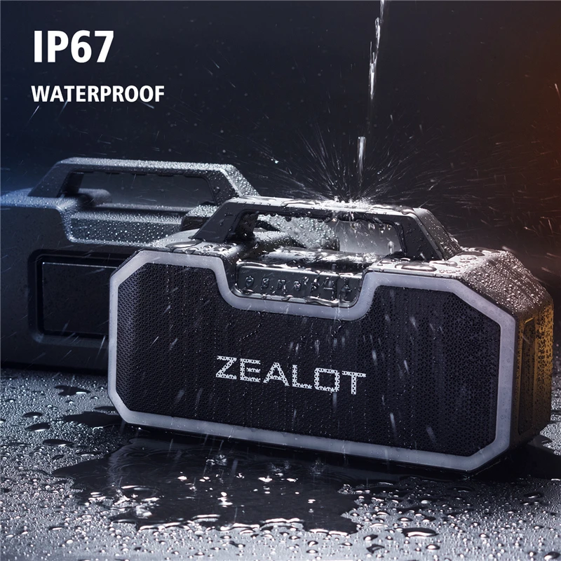 ZEALOT-S57 Портативный Bluetooth-динамик Громкий Bluetooth-динамик мощностью 60 Вт со стереозвуком, звуковая коробка высокой мощности, для вечеринки, на открытом воздухе