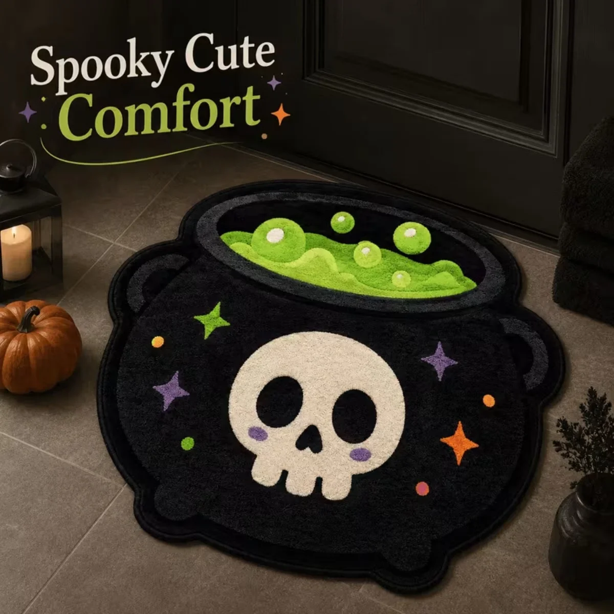 Halloween Rug Cauldron Door Mat Entrance Mat Home Decor Living Room Spooky Fun Holiday Floor Carpet Cozy Clearance Sale