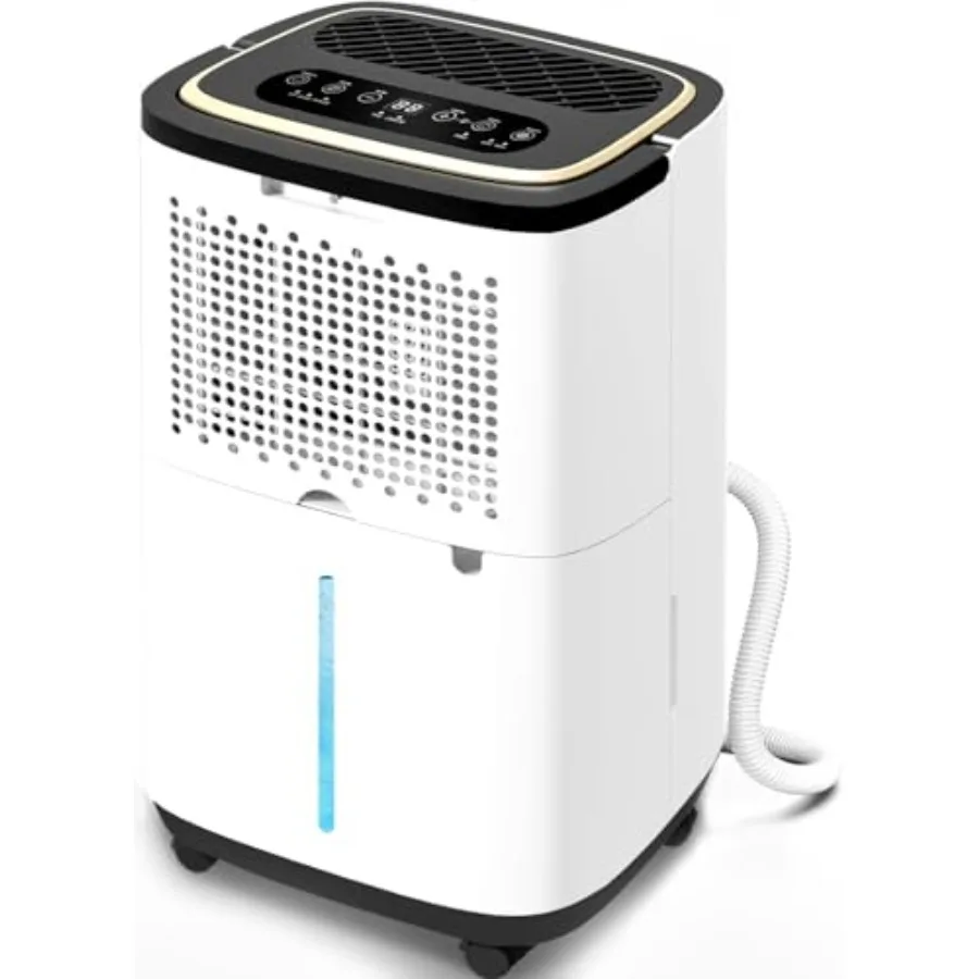 

5000 кв. м. Фут. Осушитель воздуха для подвала, 50 пинт, бесшумная модель с дренажным шлангом, интеллектуальным контролем влажности, 24-часовым таймером и защитой от детей, для больших помещений