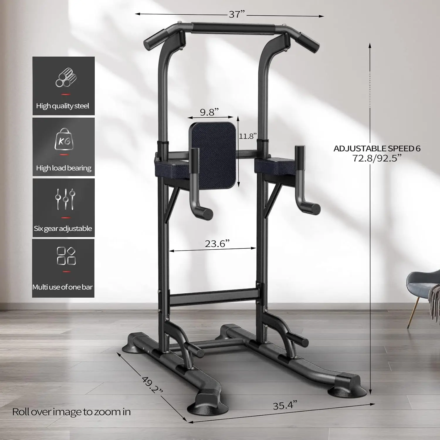 Home Gym Use, Iron Material, Gray Color, Adjustable Height, Multi-Function for Strength Training