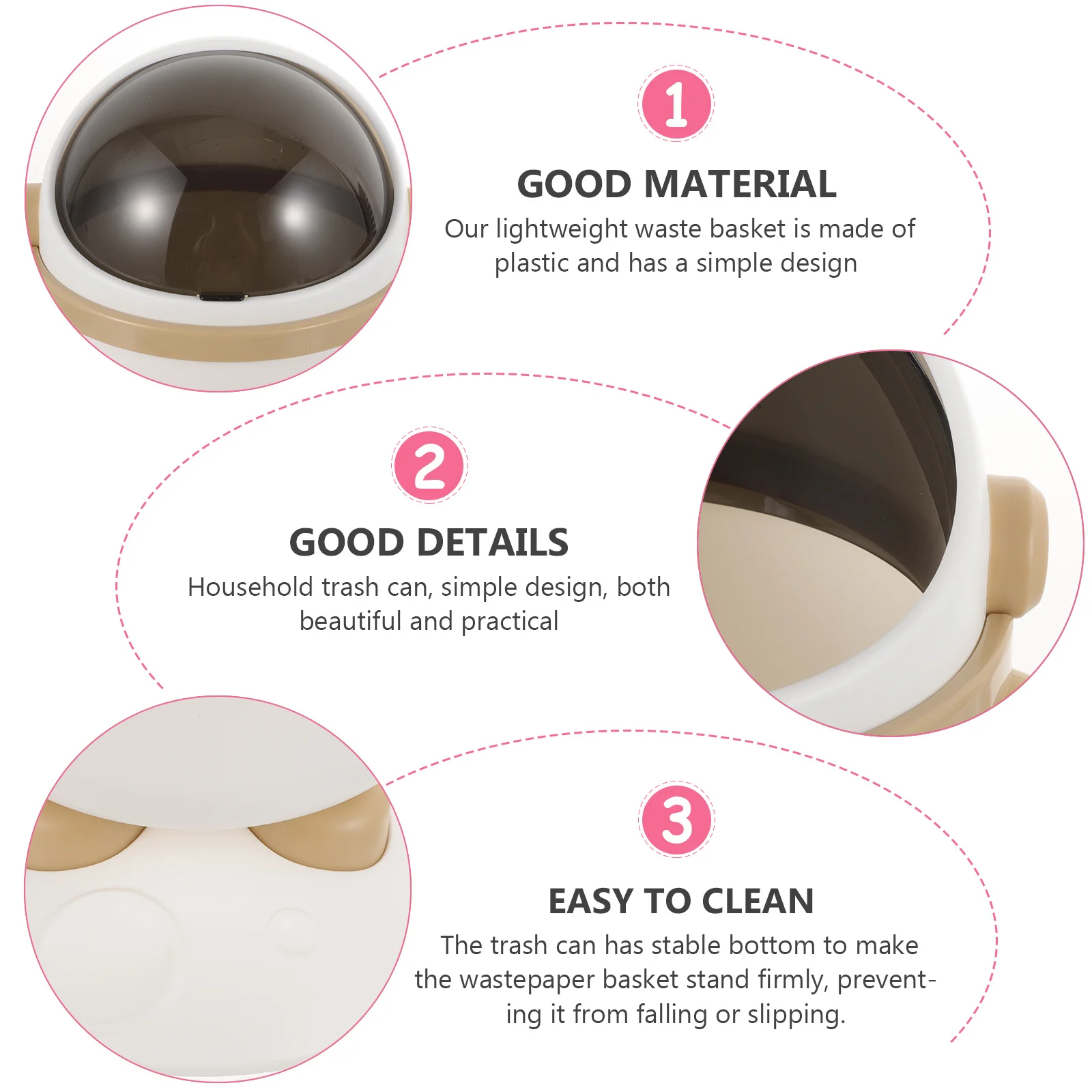 

1 комплект, мультяшный настольный мусорный бак, дизайн космонавта, пластиковая корзина для мусорной бумаги, устойчивая основа, небольшой мусорный бак для офиса и дома