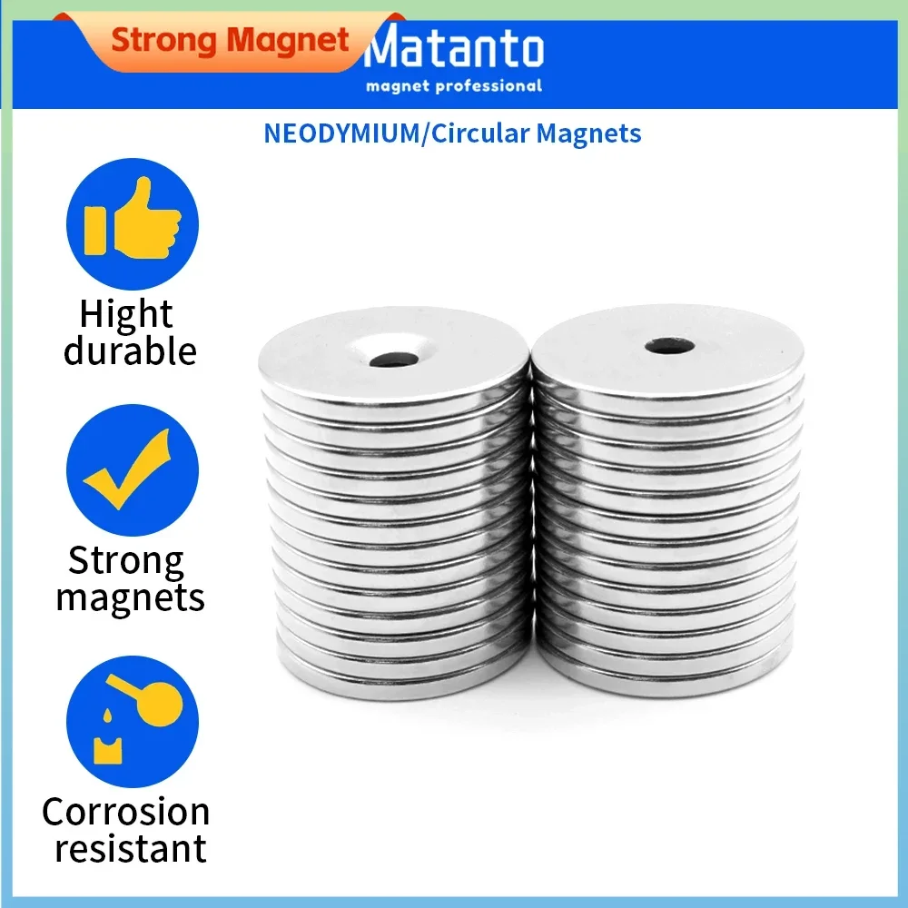 1/2/5/10/15/20/30PCS 30x3-5 Round Strong Powerful Magnets 30*3 mm Hole 5mm 30x5 Disc Countersunk Search Magnet 30x3-5mm 30*3-5