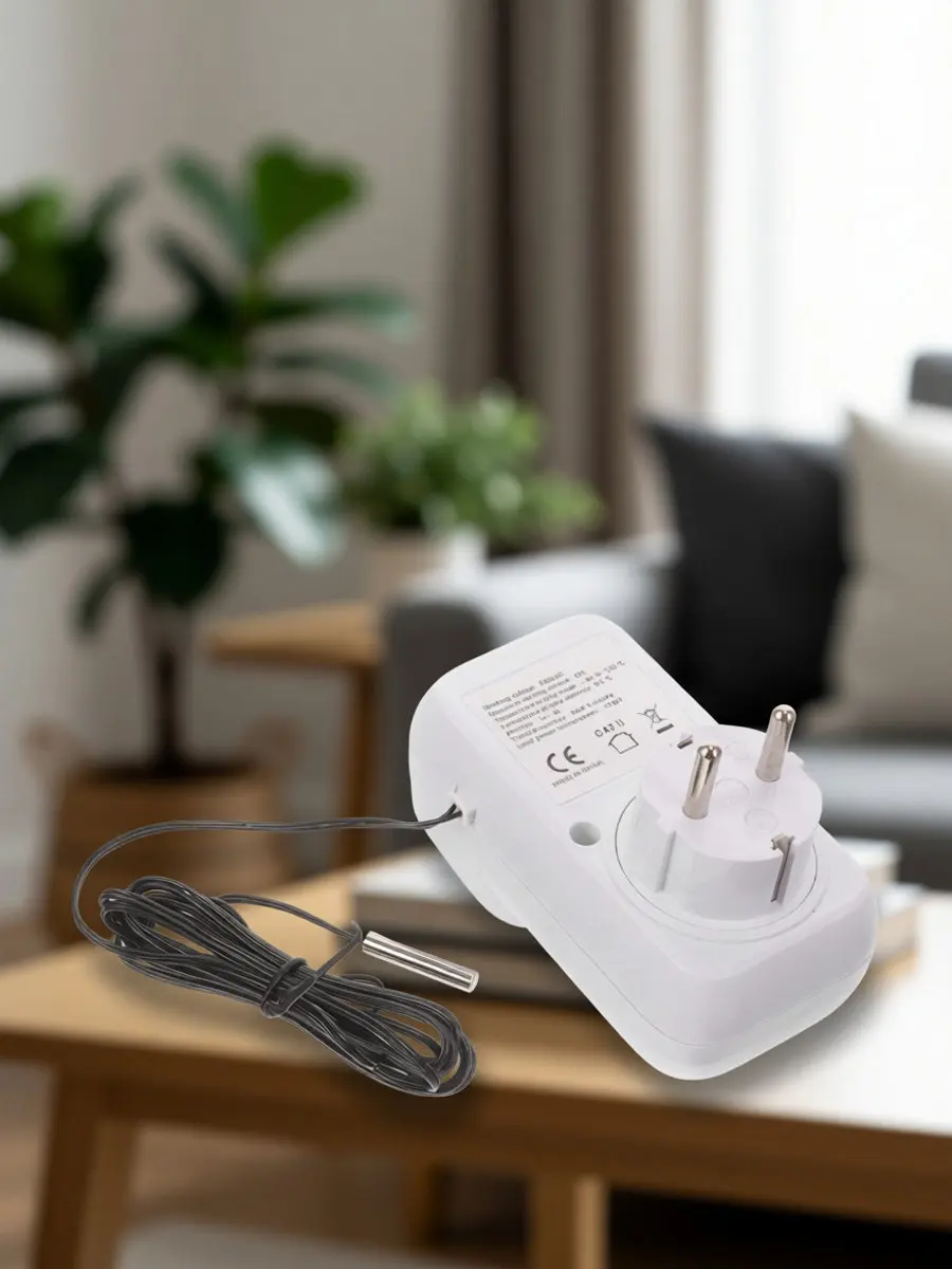 Smart Thermostat Digital Temperature Controller Outlet Socket Plug Eu Plug Adjustable Plastic Thermostat Socket Timer