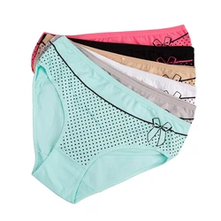 Women Panties Cotton Plus Size Underwear Mid Waist Big Size Breathable Briefs Lace Lingerie for Ladies 6 pcs/lot