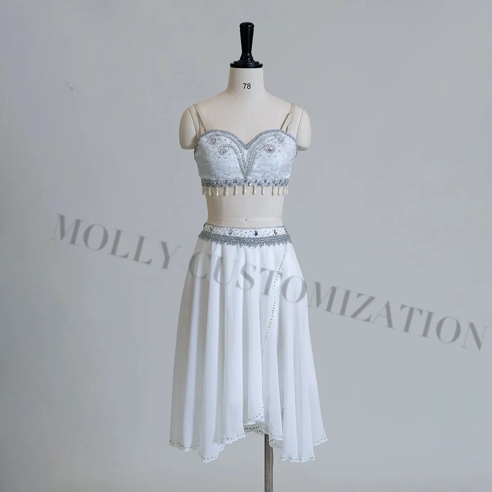 

Элитная индивидуальная длинная балетная юбка-миди Molly для сольных выступлений и соревнований, костюм для танцовщиц.