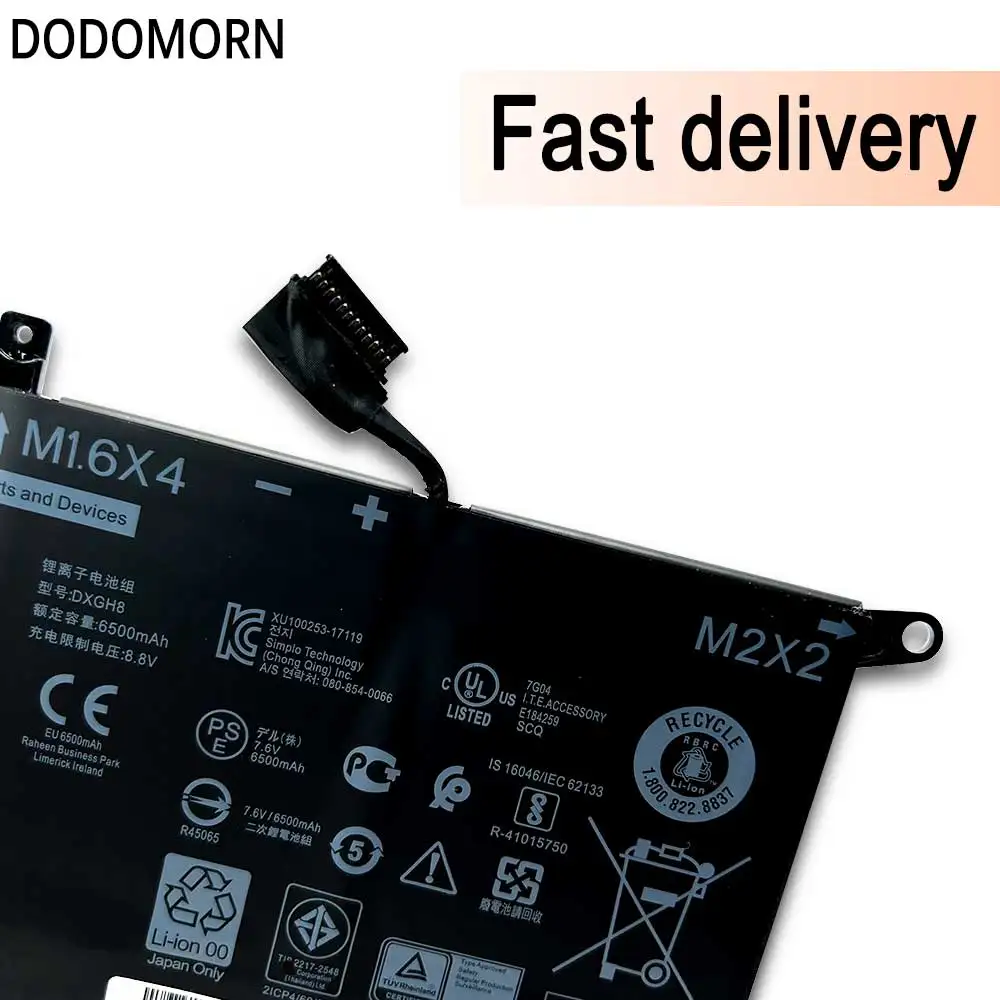 Imagem -06 - Bateria do Portátil Dell Inspiron 7390 G8vcf H754v 0h754v 7.6v 52wh Dxgh8 Dell Xps 13 9370 9380 7490 Dodomorn2-in1