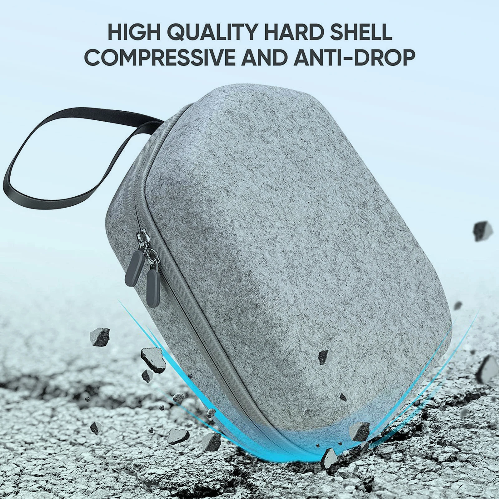 حقيبة حمل صلبة متوافقة مع سماعة ألعاب الواقع الافتراضي الأساسية/الخراب الرسمية لـ Meta Quest 2 وملحقات وحدة التحكم باللمس