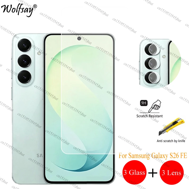 Camera Lens Protector For Samsung Galaxy S26 FE Screen Protector For Samsung S26 FE Clear Front Glass For Samsung S26 FE Glass