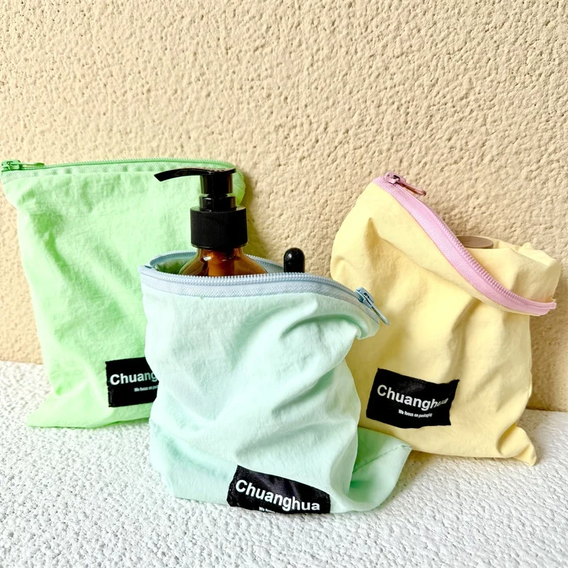custom.Macaron-colored Nylon Zipper Bag Printed Cosmetic Storage Bag Dust Bag