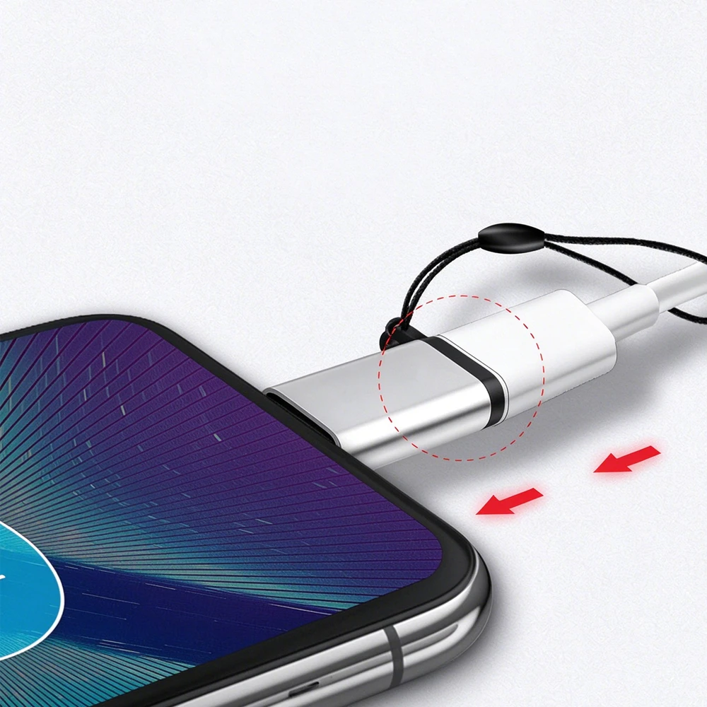 2 Mini Lanyard Adapters, Micro Android to Type-C Converter, Mobile Phone Charging Conversion Accessories
