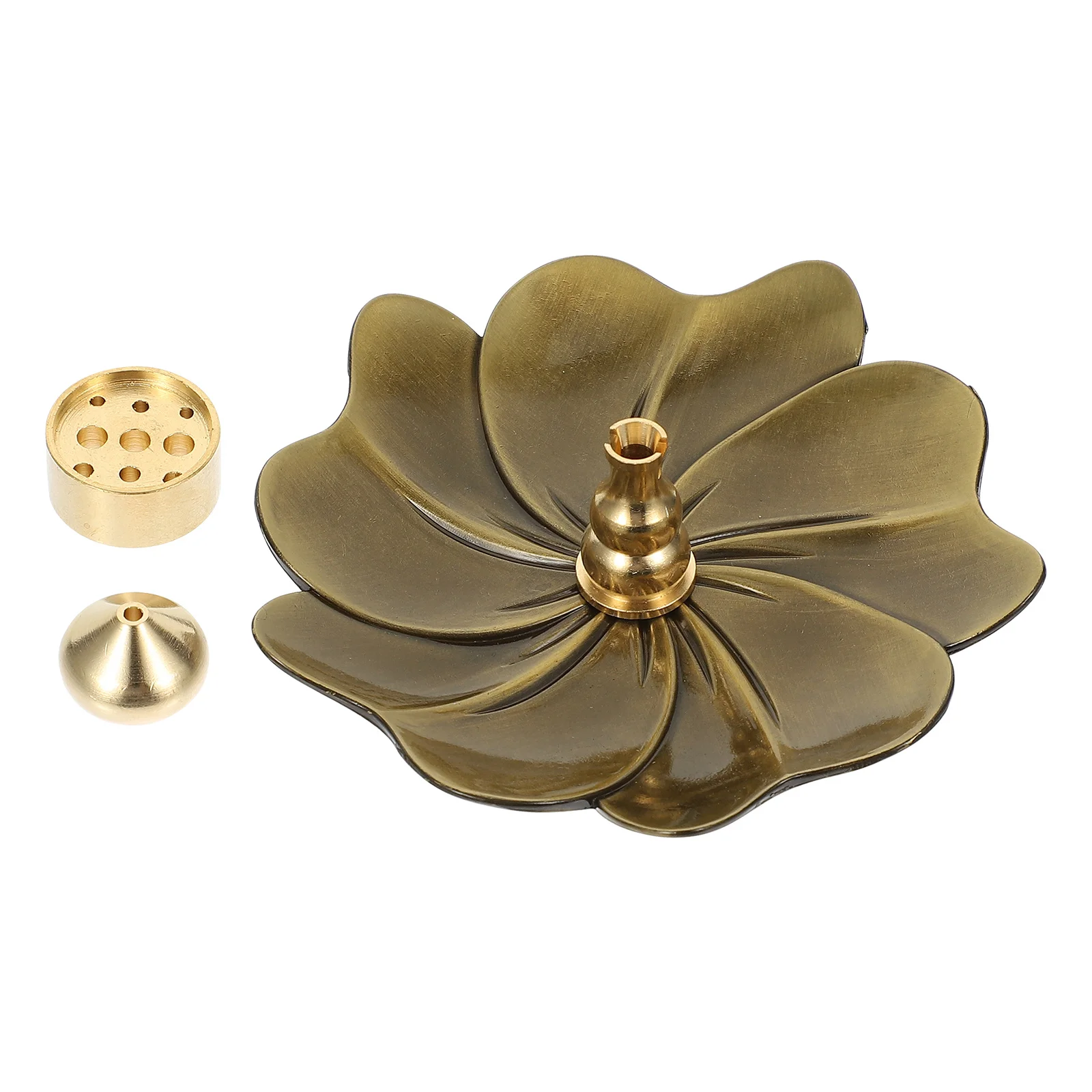 

1 set 1 Set Golden Flower Tray Creative Alloy Incense Holder For Home Decor Aromatherapy Plate Desktop Adornment Vintage Style