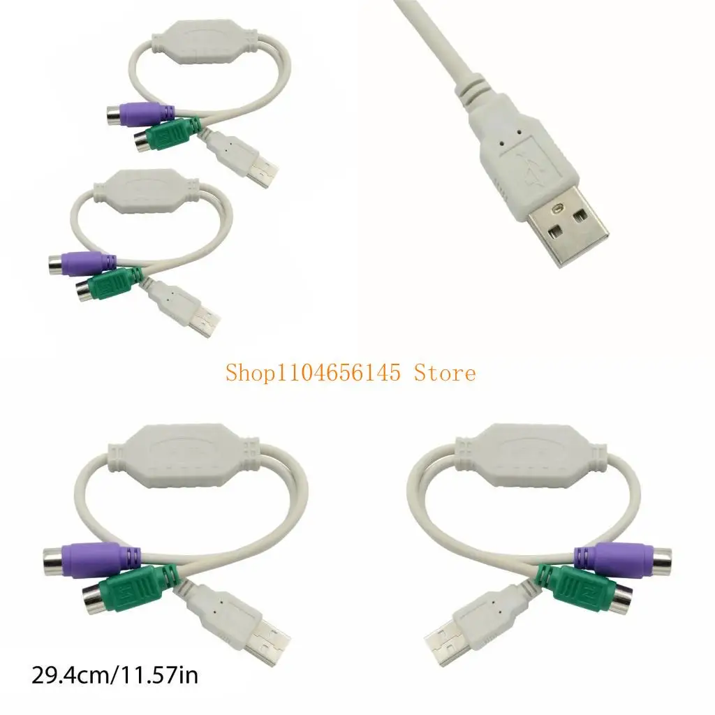 

5asd USB to 2x PS2s Converters Adapter Splitter Cable for PS2s Keyboards Mouse