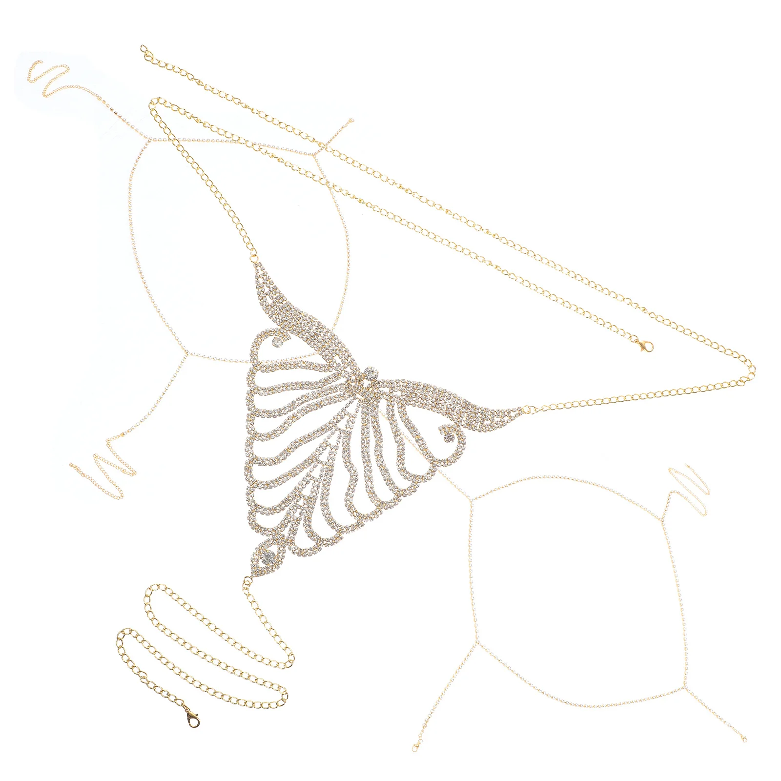 

1 set 1 Set Rhinestone Chain Thong Bikini Waist Body Jewelry Adjustable Shiny Sexy Women Party Beach Festival Nightclub Wear