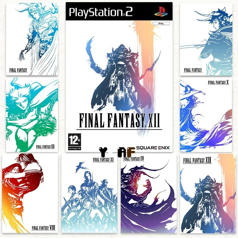 Final Fantasy Series Gaming Poster Canvas Printing Minimalist Final Fantasy Gaming Wall Decor Final Fantasy Gaming Prints Gift