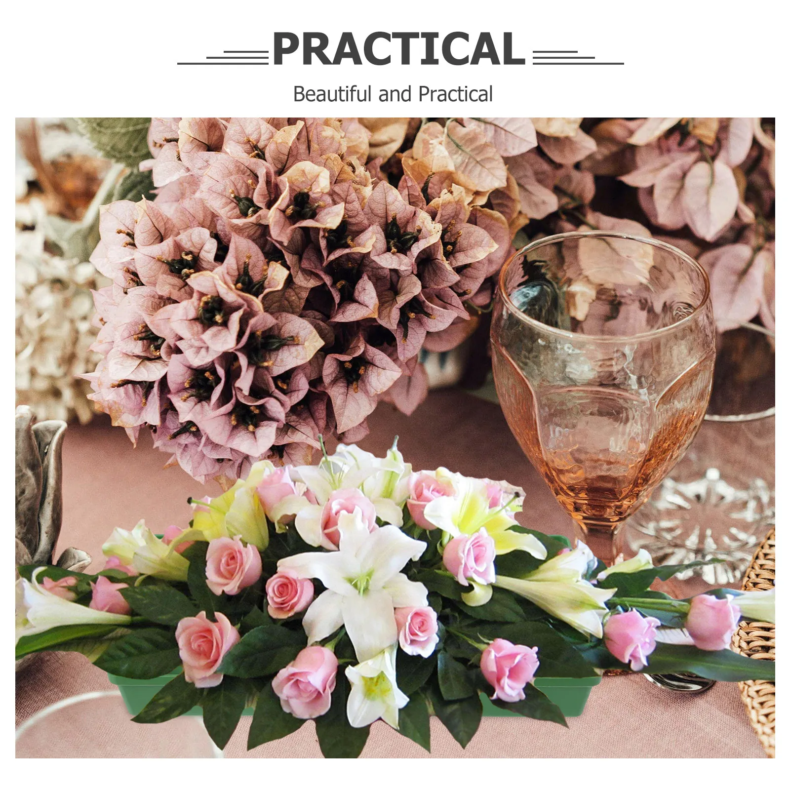 

10pcs Long Needle Plate Flower Arrangement Supplies Wedding Foam Trays Plastic Large Capacity Reusable