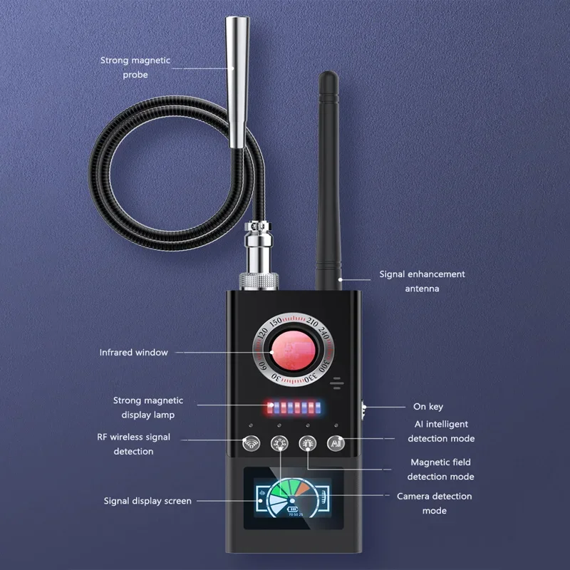 Détecteur de signal magnétique RF pour le bain, mini caméra cachée d'hôtel, détecteur anti-espion, gadgets de choses, positionnement, surveillance GPS