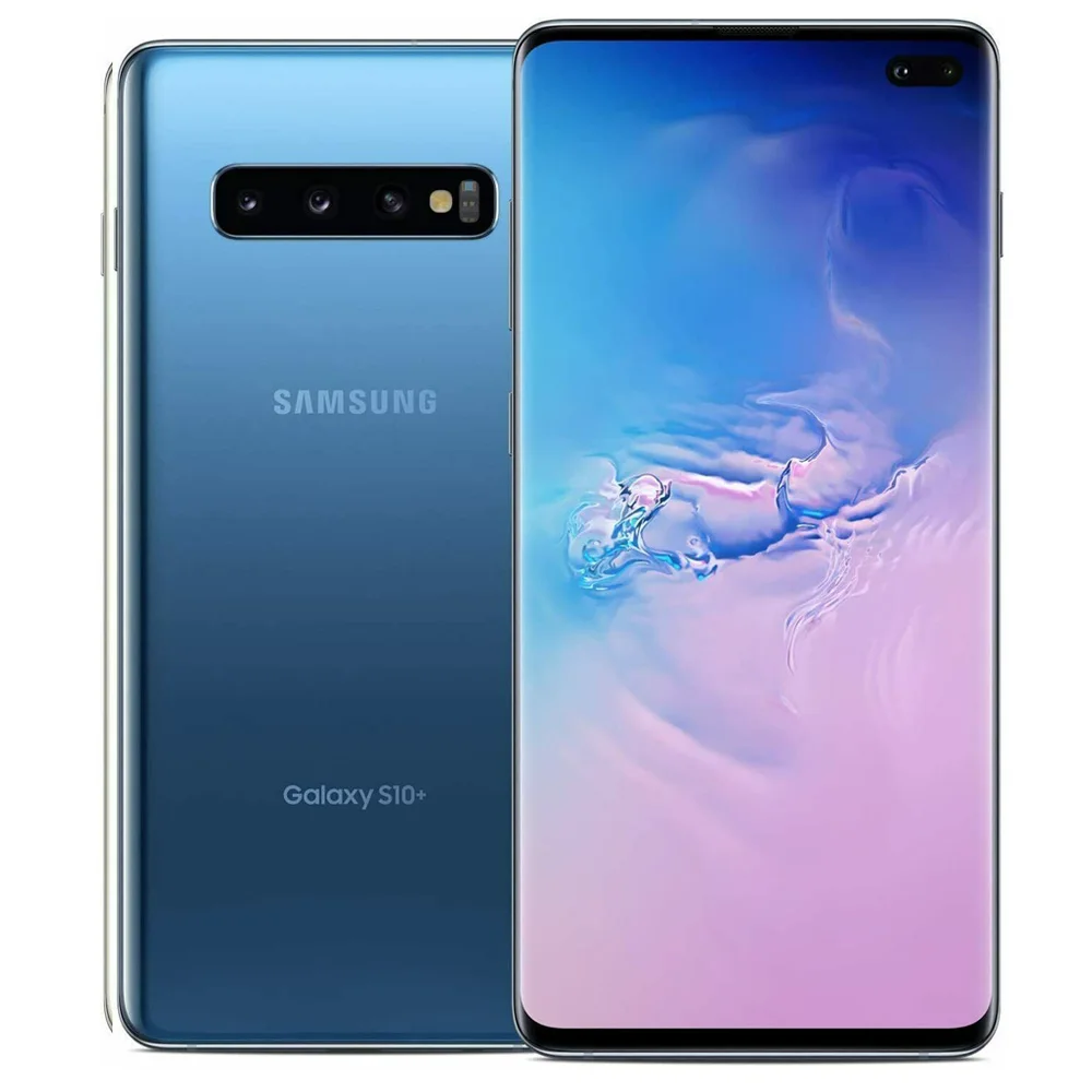 هاتف سامسونج جالاكسي S10 + S10 Plus G975U G975F 4G WIFI 6.4 بوصة 8 جيجابايت رام 128 جيجابايت روم 12 ميجابكسل * 2 + 16 ميجابكسل + 10 ميجابكسل + 8 ميجابكسل NFC أصلي S10 + هاتف ذكي
