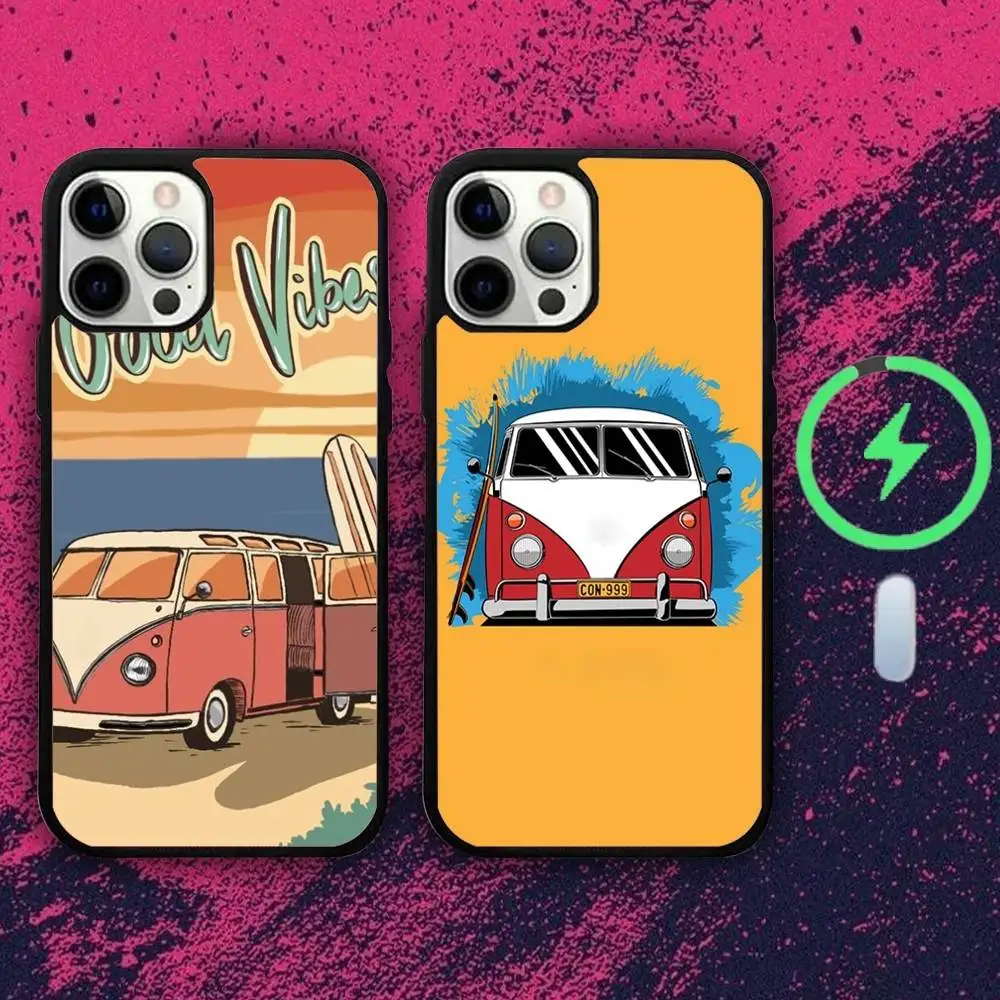 

Combi Van Surfs Phone Case For iPhone 16e,16,15,14,13,12,11,Plus,Pro,Max,Mini Magsafe Magnetic Wireless Charging