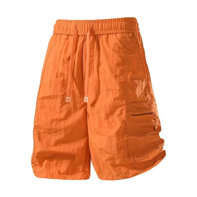 

Summer Men's Solid Cargo Shorts Multi-Pocket Casual Short Baggy Bermudas Homme Casual Purple Streetwear Sweatpant Shorts GQ56