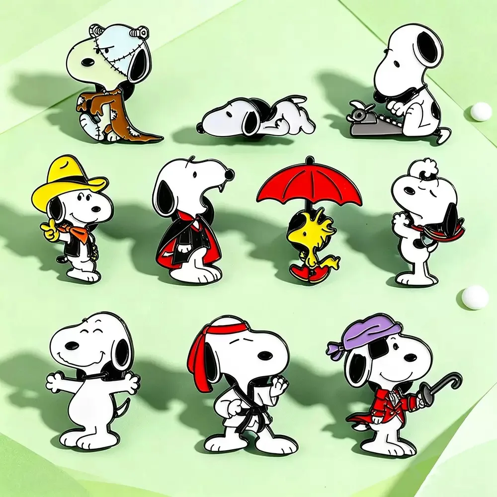 10 Pc Strange Attire Characters Brooch Cute White Beagle ​Enamel Pin Metal Badge Jewelry Backpack Clothing Accessories Gift view 5