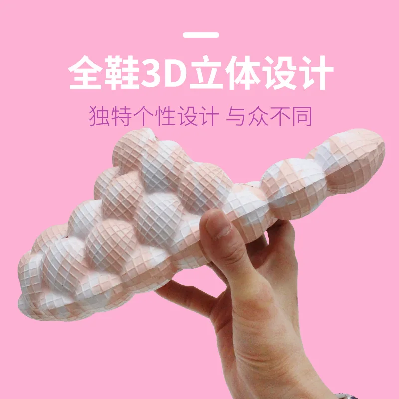 

Hot sale ice cream lychee bubble slippers women's summer wear clouds little red book couple baotou cool drag