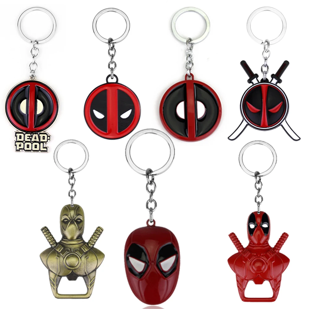 Deadpool Keychain The Avengers Deadpool Mask Metal Enamel Fashion Pendant Keyring Charm Jewelry Accessories