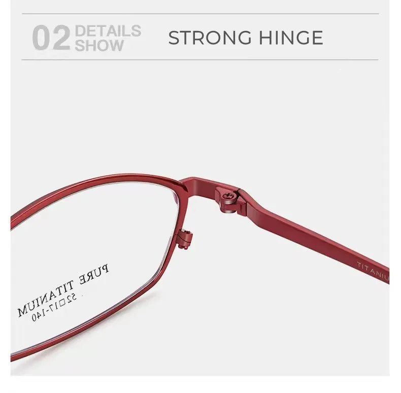 Reinem Titan Frauen Brille Entworfen Abnorme Form Vollrand Spektakel Hohe Grade Rezept Brillen – Detail 11