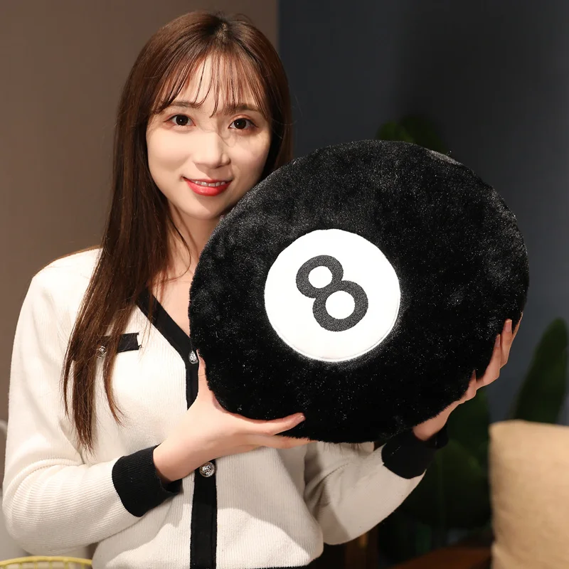 

Hot Simulation Billiards 8 Ball Plush Pillow Stuffed Soft Toy Eight Pool Players Home Decor Indoor Sport Creative Gift