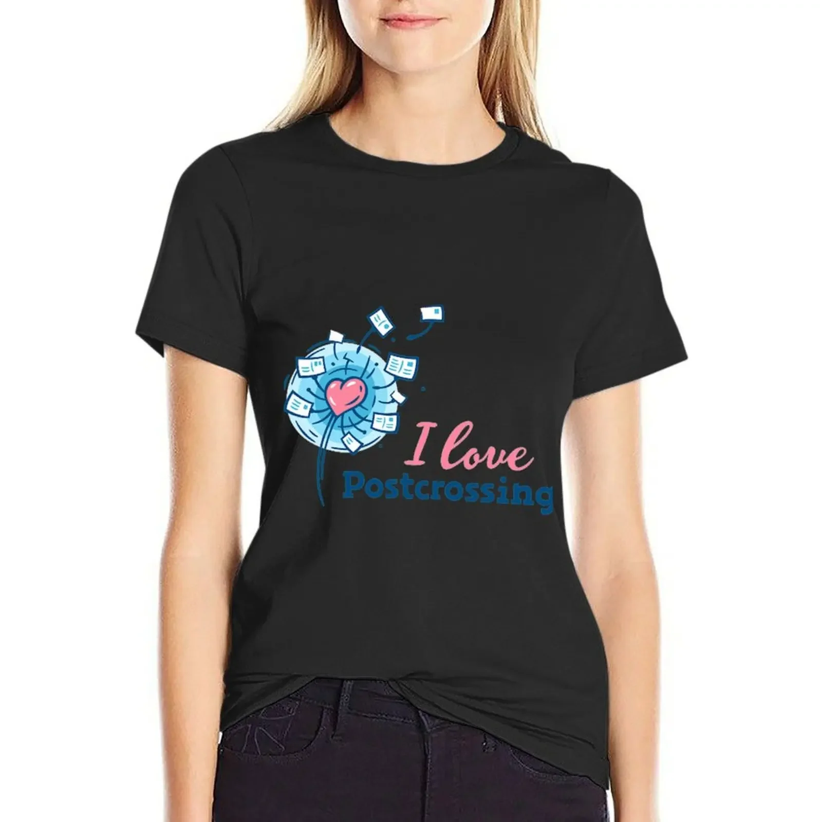 

KJSU POSTCROSSING NJKOIS T-Shirt customizeds summer clothes customs design your own t-shirts for Women pack
