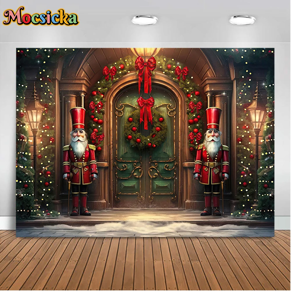 Fondo de fotografía de invierno Mocsicka árbol de Navidad calcetines rojos Festival fiesta familia niños fotos fondo accesorios de estudio