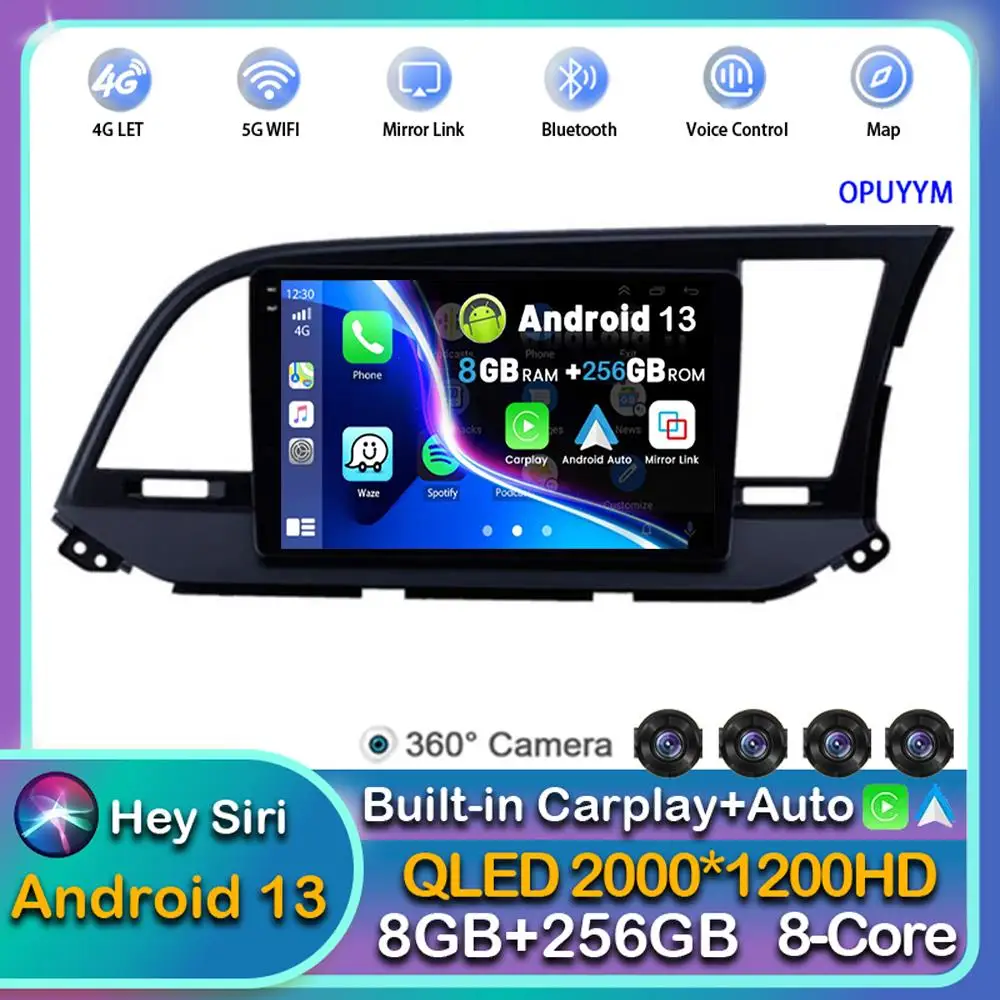 

Android 13 Carplay Auto Car Radio For Hyundai Elantra 6 RHD 2015 2016 2017 2018 Multimedia GPS Player Stereo 2din DSP Head Unit